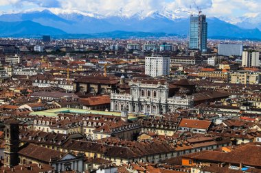 turin ve alpes mole antonelliana gelen panoramik manzarasının