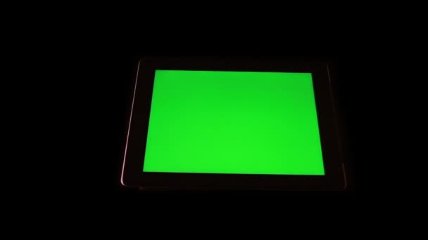 Tablet With Green Screen — Stock Video