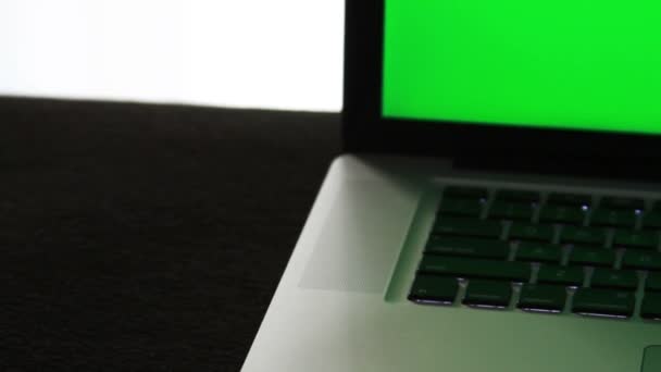 绿色的笔记本电脑的屏幕 — 图库视频影像