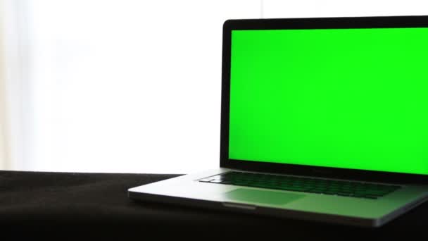 Pantalla verde del ordenador portátil — Vídeo de stock