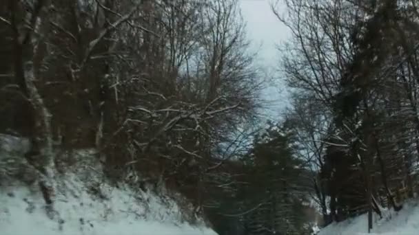 Conducir en invierno — Vídeo de stock