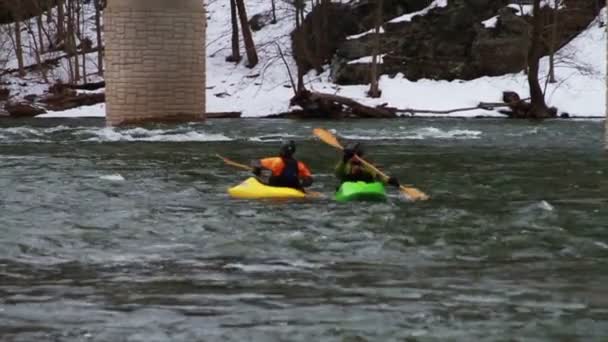 Kayak giù fiume — Video Stock