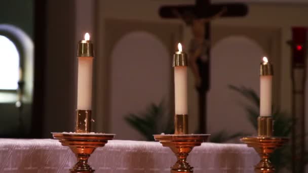 Candles at Church — Stock Video