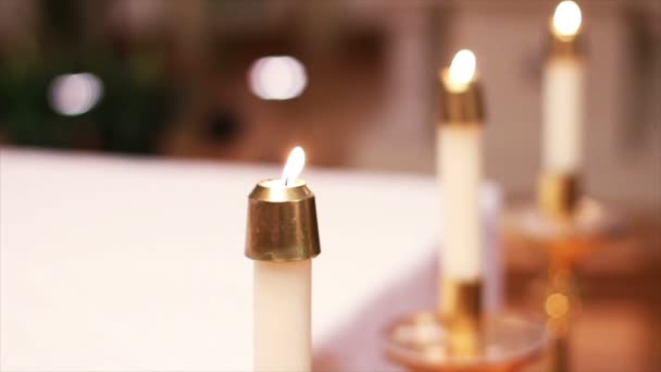 Candles at Church — Stock Video