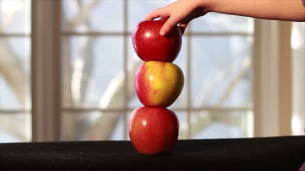 Apples On Top of Each Other — Stock Video