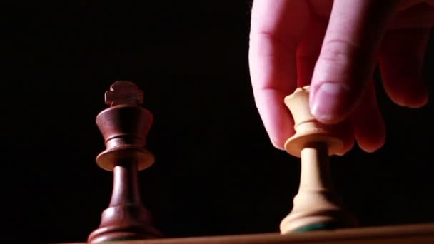 Βασίλισσα λαμβάνει σκάκι βασιλιά — Αρχείο Βίντεο