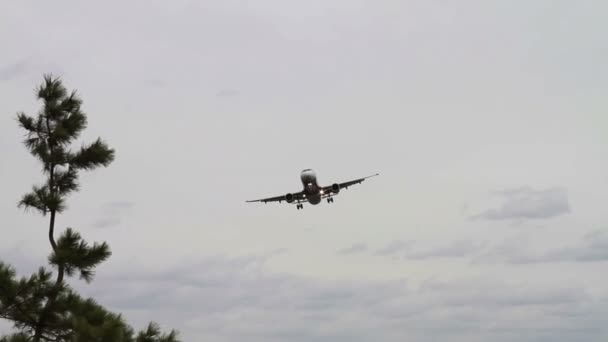 Jet uçak iniş ve alma kapalı — Stok video