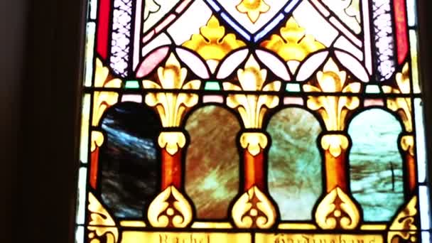 Stained Glass in Church — Stock Video