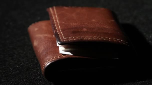 Leather Wallet with No Money — Stock Video