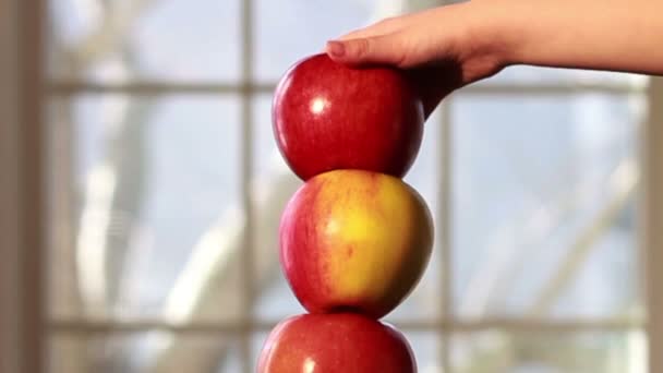 Apples On Top of Each Other — Stock Video