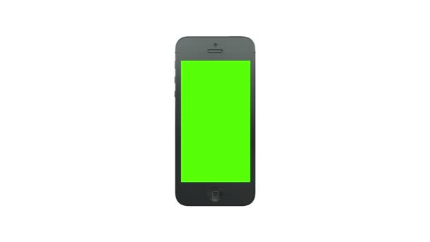 Smart phone con schermo verde — Video Stock