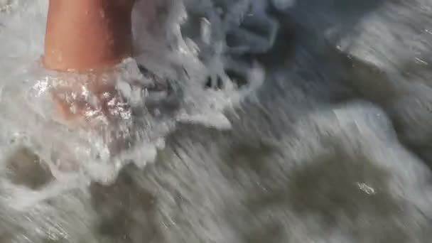 Waves Crashing on Feet — Stock Video