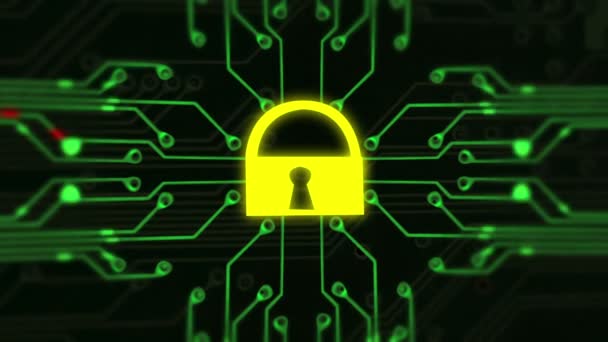 Seguridad cibernética hackeada — Vídeo de stock