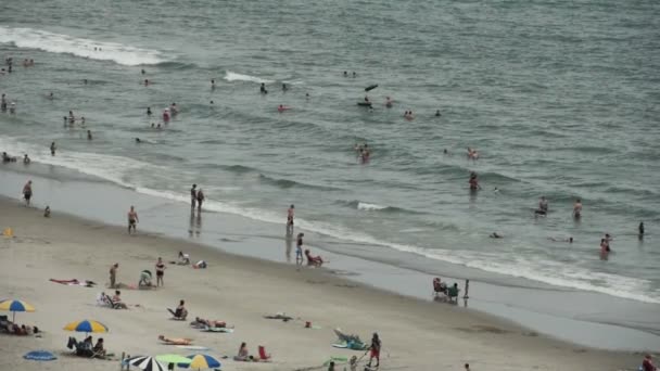 Gente disfrutando de la playa — Vídeos de Stock