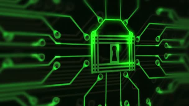 Cyber Security verde — Video Stock