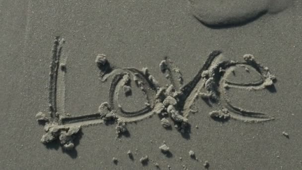 Love Written on the Sand — Stock Video