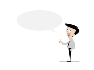 karikatür işadamı ile konuşma balonu