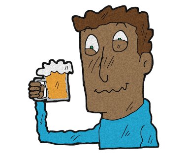 bira cam ile sarhoş adam çizgi film