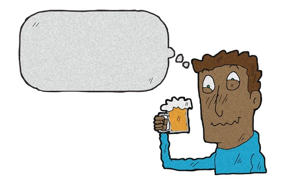 Dibujos animados hombres borrachos con burbuja de pensamiento — Vector de stock