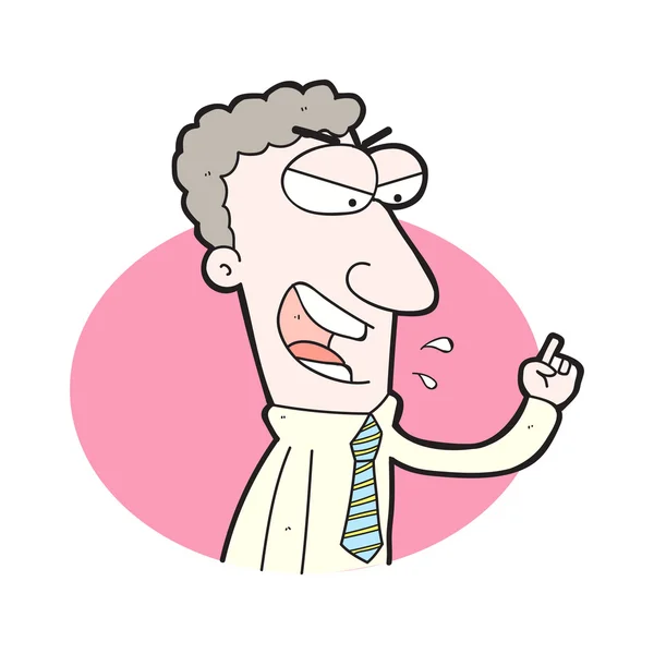 Dessin animé Homme d'affaires en colère — Image vectorielle