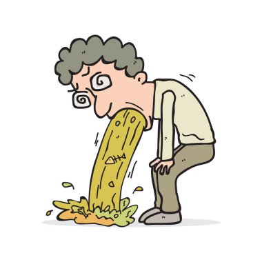 adam karikatür kusma