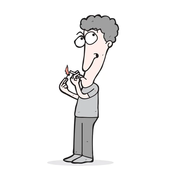 Karikatura člověka kouřit cigaretu — Stockový vektor