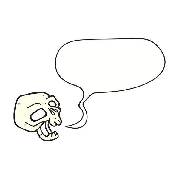 Konuşma balonlu karikatür kafatası — Stok Vektör
