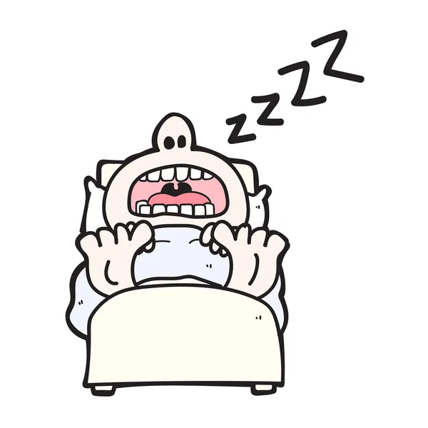 Dibujos animados hombre dormido — Vector de stock