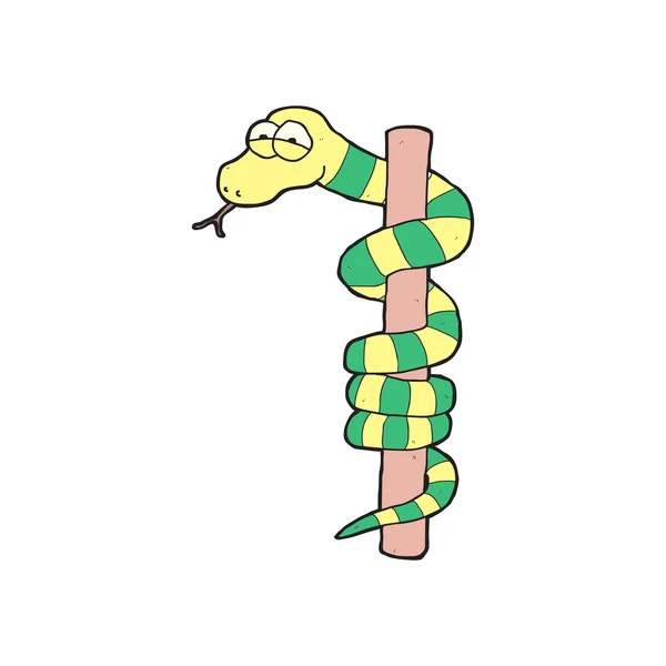 Serpente cartone animato arrotolato intorno — Vettoriale Stock
