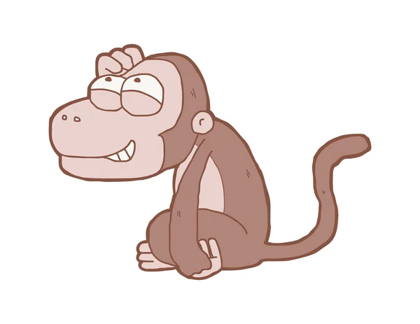 Macaco sorridente dos desenhos animados — Vetor de Stock