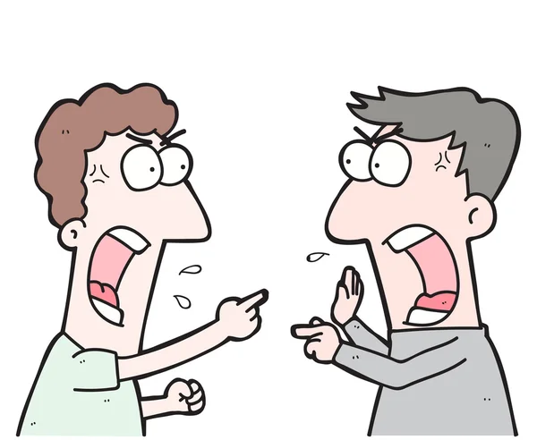 Cartoon two people arguing — Stock Vector