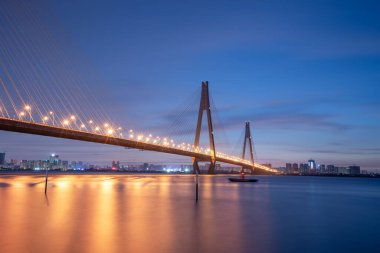 Wuhan Erqi yangtze nehir köprüsü Hubei vilayetinde, Çin.