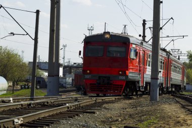 Tren arabaları güneşli gün ile