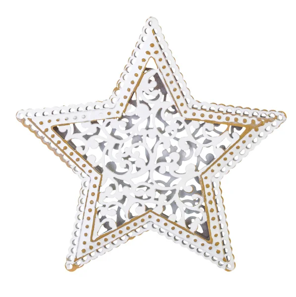 Estrella Navidad Sobre Fondo Blanco Aislado —  Fotos de Stock