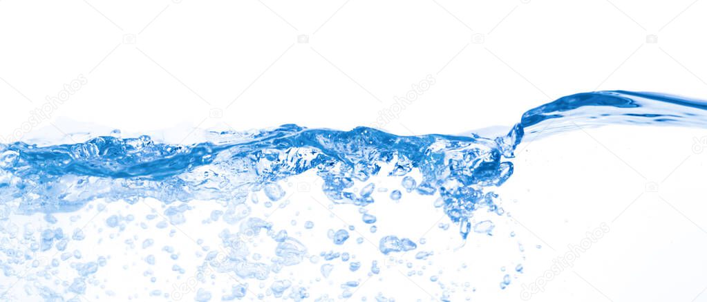 Abstract minimalistic picture of water flow on isolated white background