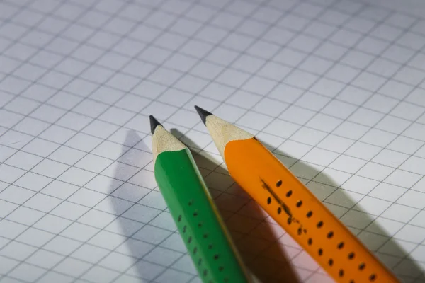 Two pencil and notebook — Stock Photo, Image