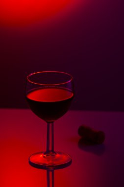 Bir kadeh şarap ile stüdyo natürmort