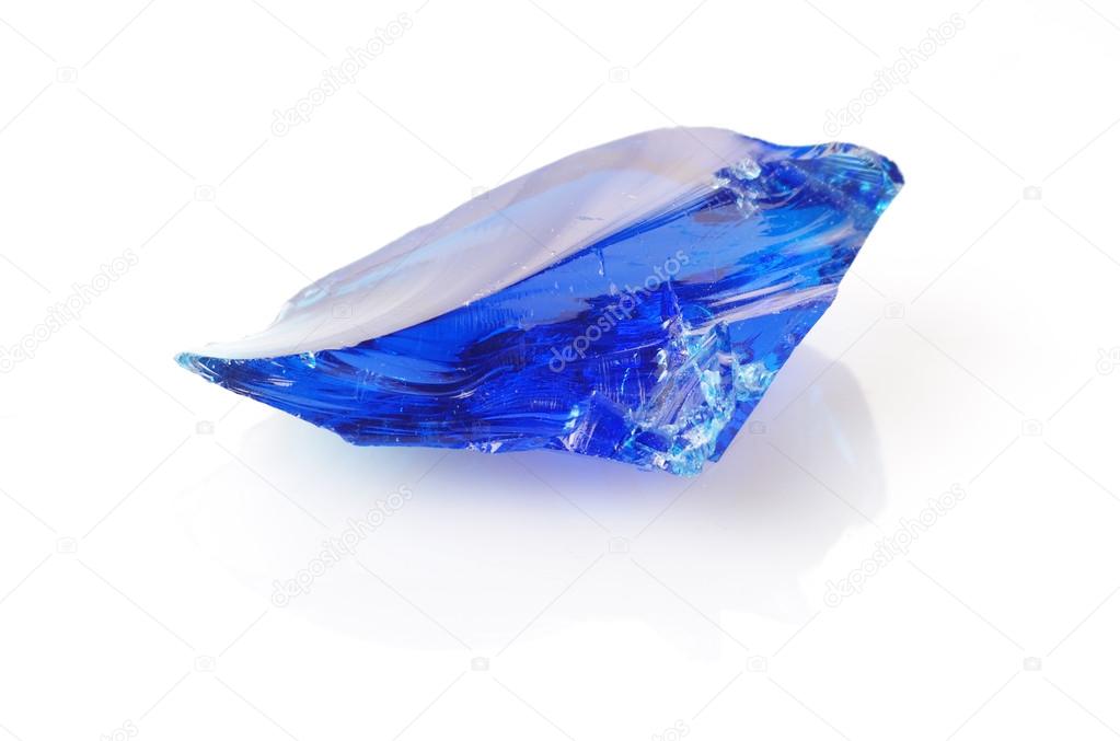 blue glass isolated on white background