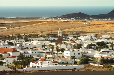 Teguise city view from Mount Guanapay, Lanzarote clipart