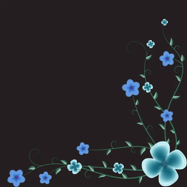Pappershörn Vektor Med Blå Blommor Vit Bakgrund Som Används För — Stock vektor