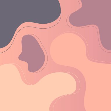 Geometrik arkaplan ve kıvrımlar sıvı pastel turuncu desen