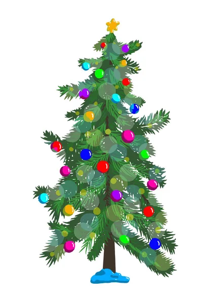 석류나무 Green Spruce 크리스마스 배경에 나무이다 Vector — 스톡 벡터