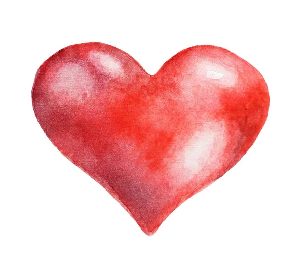 Corazón Sobre Fondo Blanco Día San Valentín Ilustración Acuarela — Foto de Stock