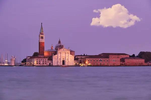 Večer Benátkách Výhledem Náměstí San Marco Směrem San Giorgio Maggiore — Stock fotografie