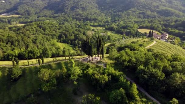 Landskap Byn Montevecchia Och Curone Valley Regionalpark Brianza Lombardiet Italien — Stockvideo