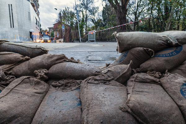 Sandbags barricade