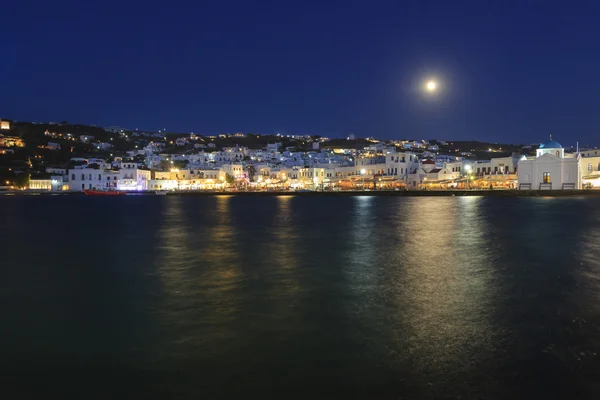 Luna piena su Mykonos — Foto Stock