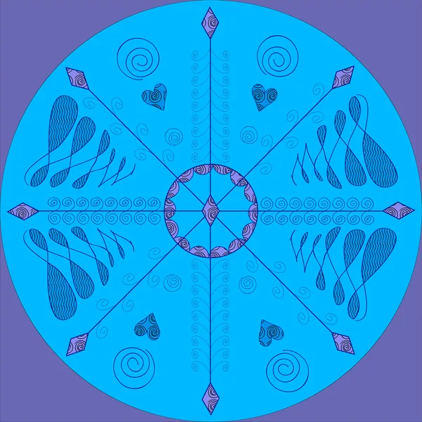 Snowflake on purple background — Stock Vector
