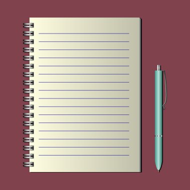 Üstünde bir spiral defter
