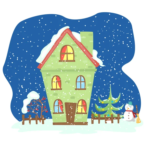 Winter house — Stock Vector